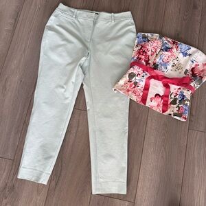 White House Black Market Slim Ankle Contour Pants Mint 8